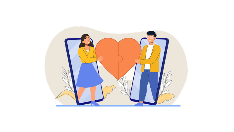 Digitales Dating  Illustration