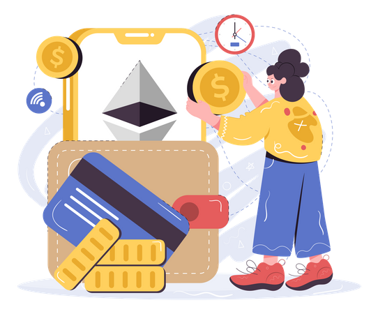 Digitales Ethereum-Wallet  Illustration