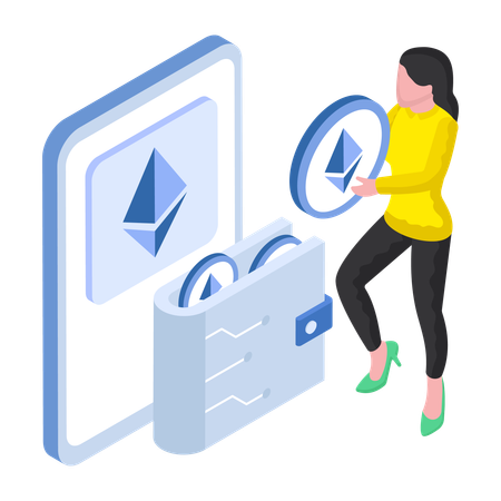 Digitales Ethereum-Wallet  Illustration