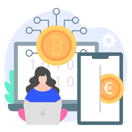 Digitales Geld  Illustration