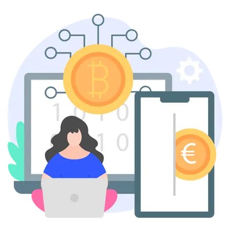 Digitales Geld  Illustration