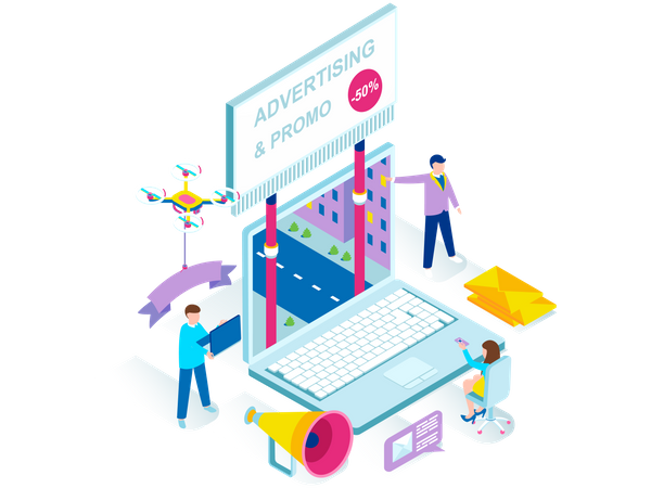 Digitales Marketing  Illustration