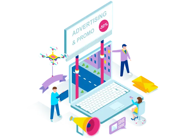 Digitales Marketing  Illustration