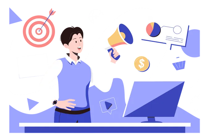 Digitales Marketing  Illustration