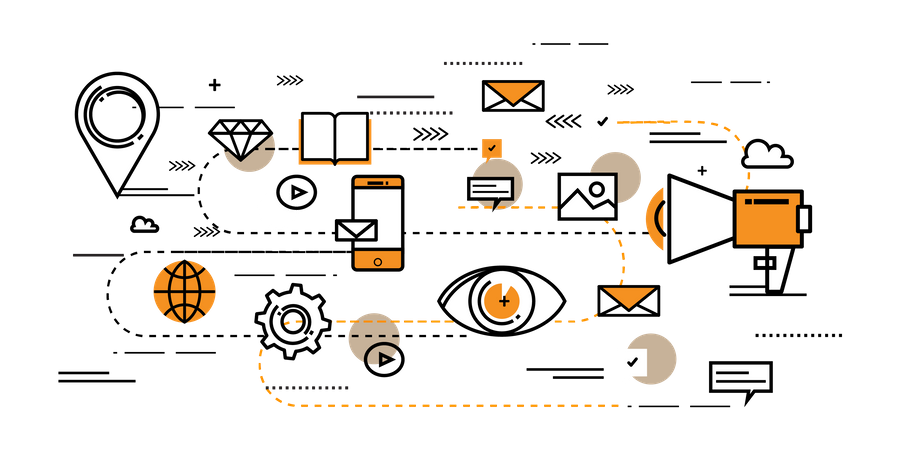 Digitales Marketingziel  Illustration