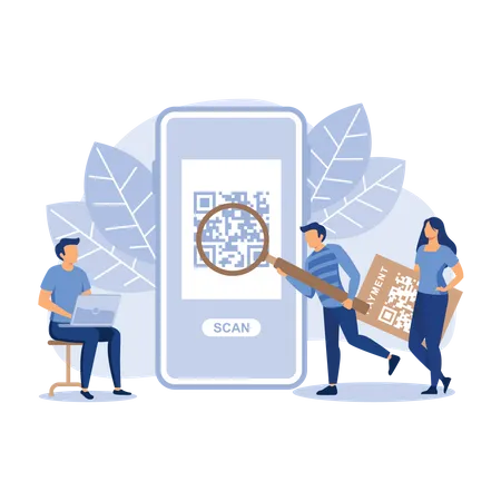 Digitalização de código QR  Ilustração