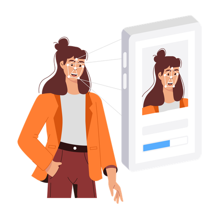 Digitalização facial  Ilustração