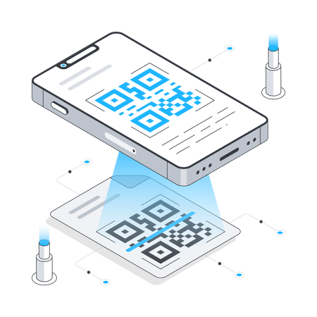 Digitalizando código qr  Ilustração