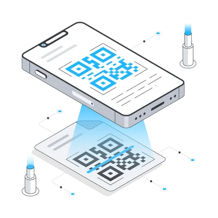 Digitalizando código qr  Ilustração