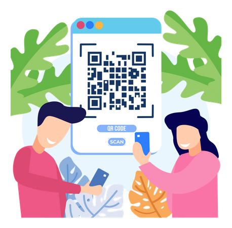 Digitalizando código qr  Ilustração