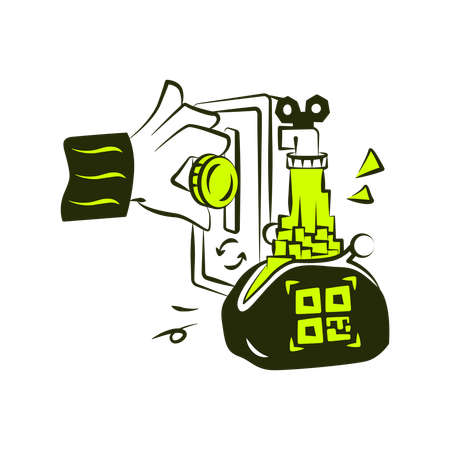 Digitalización de moneda  Ilustración