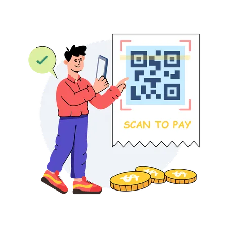 Digitalizar código qr  Ilustração