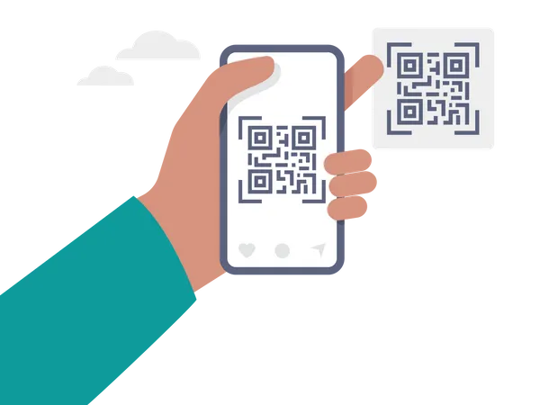 Digitalize o código QR para pagamento online  Ilustração