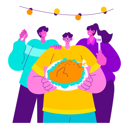 Dîner de Thanksgiving  Illustration