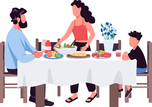 Dîner de famille  Illustration