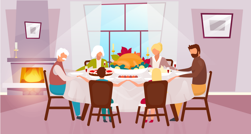 Dîner de famille  Illustration