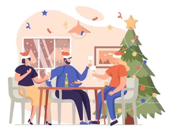 Dîner de Noël  Illustration