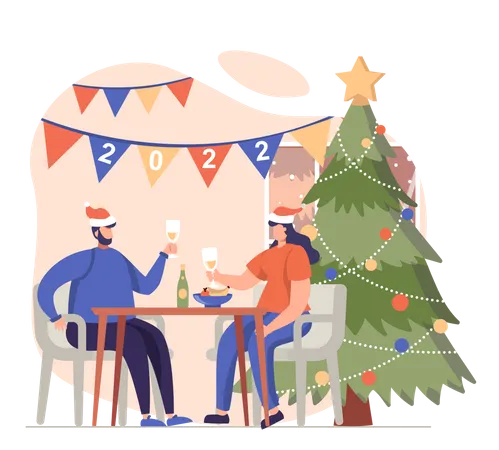 Dîner de Noël  Illustration