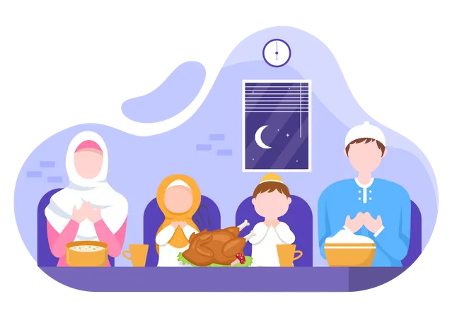 Dîner de ramadan  Illustration