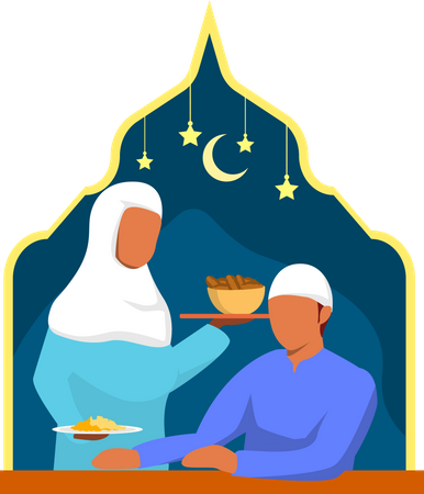 Dîner de ramadan  Illustration