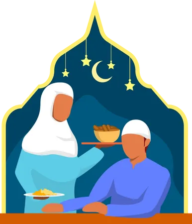 Dîner de ramadan  Illustration