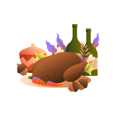 Dîner de Thanksgiving  Illustration