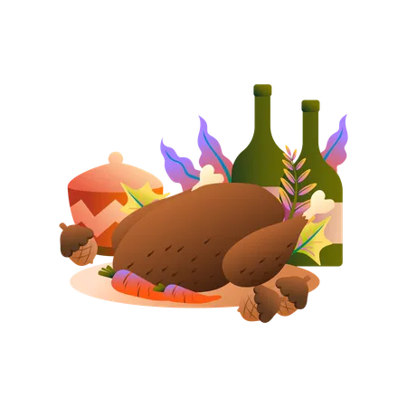 Dîner de Thanksgiving  Illustration