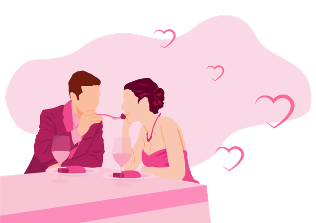 Dîner romantique  Illustration