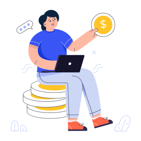 Dinero en línea  Ilustración