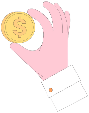 Mão segurando dinheiro  Ilustração