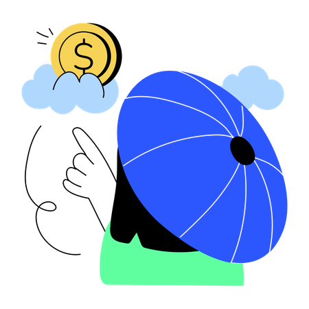 Dinheiro na nuvem  Ilustração