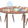 illustration eating table