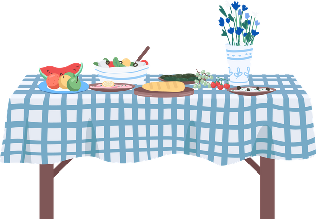 Dinner party laying  Illustration