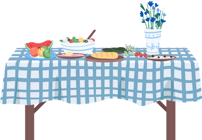 Dinner party laying  Illustration