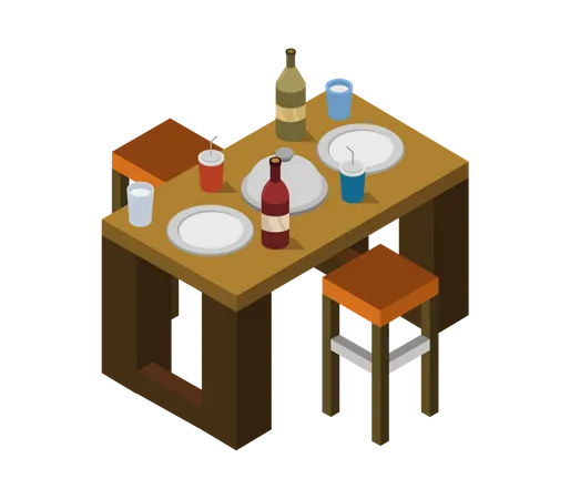 Dinner table  Illustration