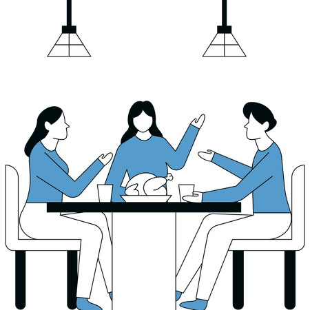 Dinner with Family  Illustration