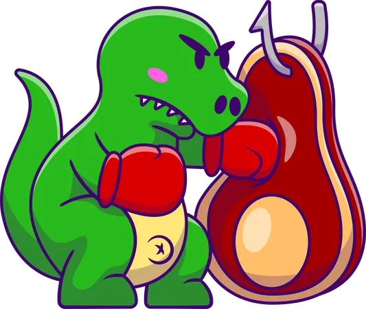 Viande de punch de dinosaure  Illustration