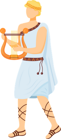 Dios griego antiguo Apolo  Ilustración