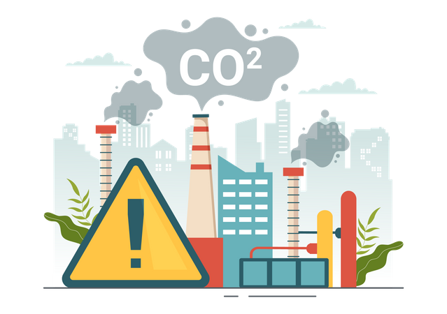 Dióxido de carbono en el aire  Ilustración