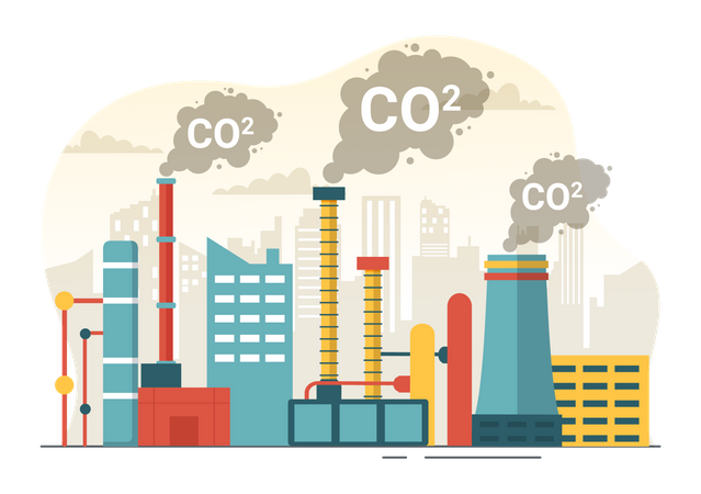 Dióxido de carbono o CO2  Ilustración