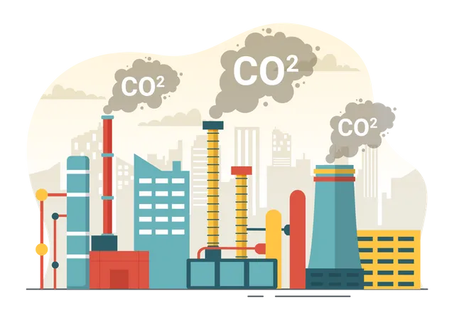 Dióxido de Carbono ou CO2  Ilustração