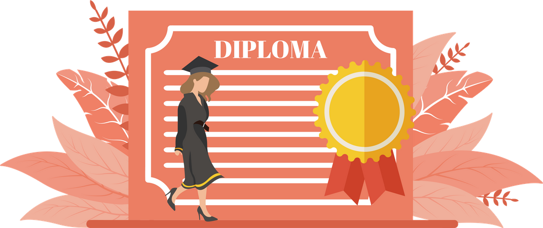 Certificado de diploma  Ilustração