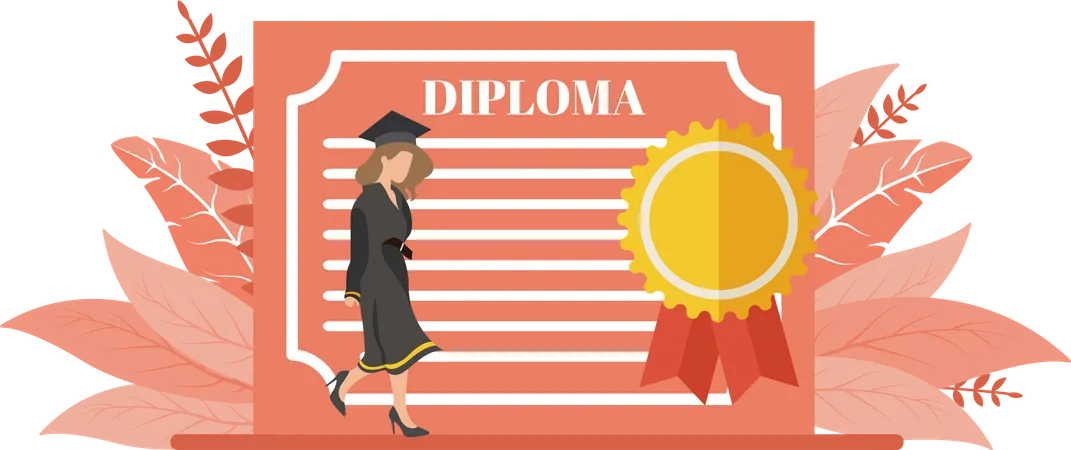 Certificado de diploma  Ilustração