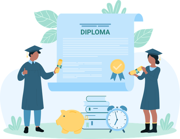 Diploma certificate  Illustration