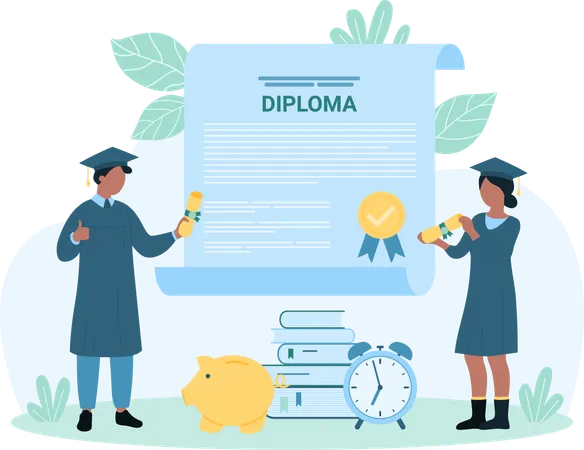 Diploma certificate  Illustration