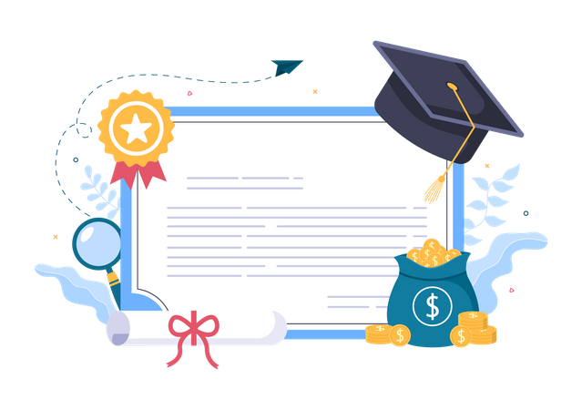 Diploma certificate  Illustration