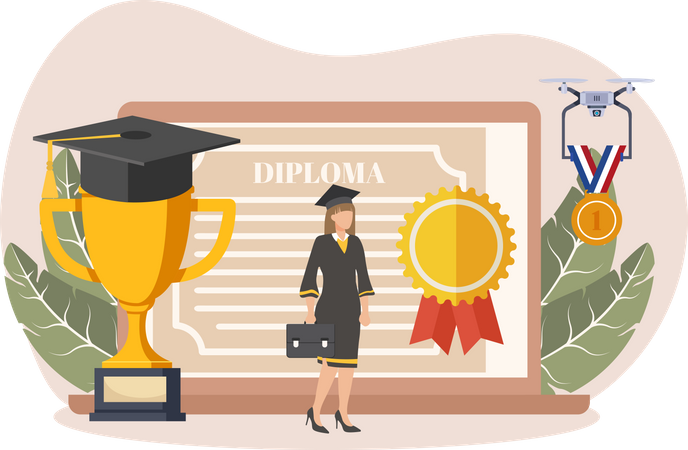 Diploma on-line  Ilustração