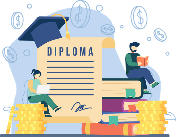 Diploma Scholarship Illustration