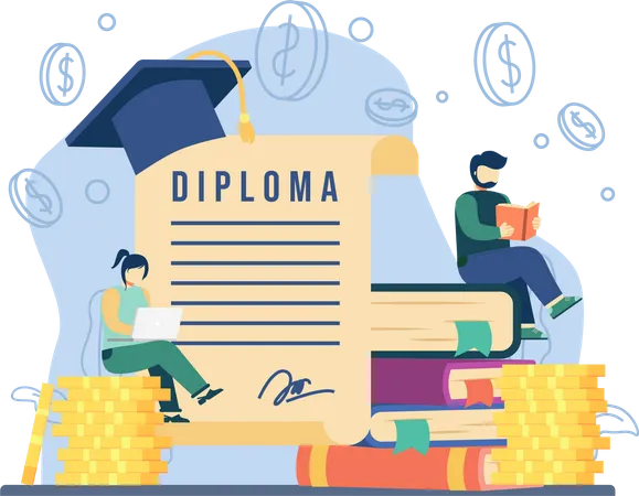 Diploma Scholarship Illustration