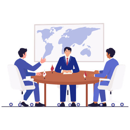 幹部間の外交会議  イラスト